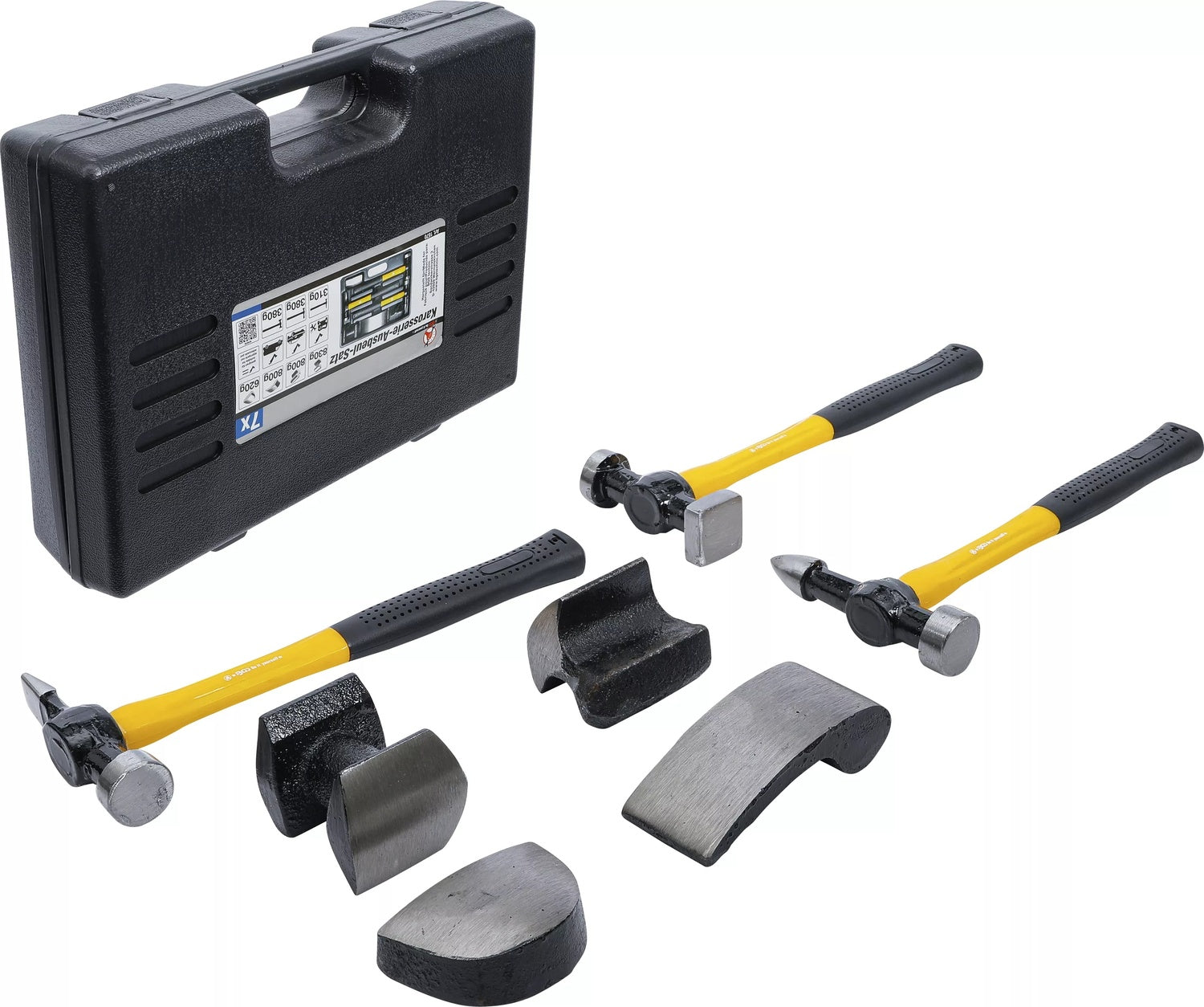 BGS DIY 1670 Karosserie Ausbeulsatz mit 3 Hämmern & 4 Ausbeulhämmern