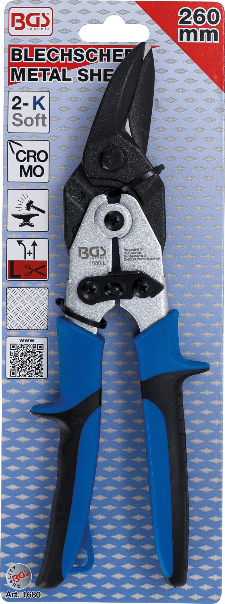 BGS 1680 Blechschere links / gerade schneidend Länge 260mm