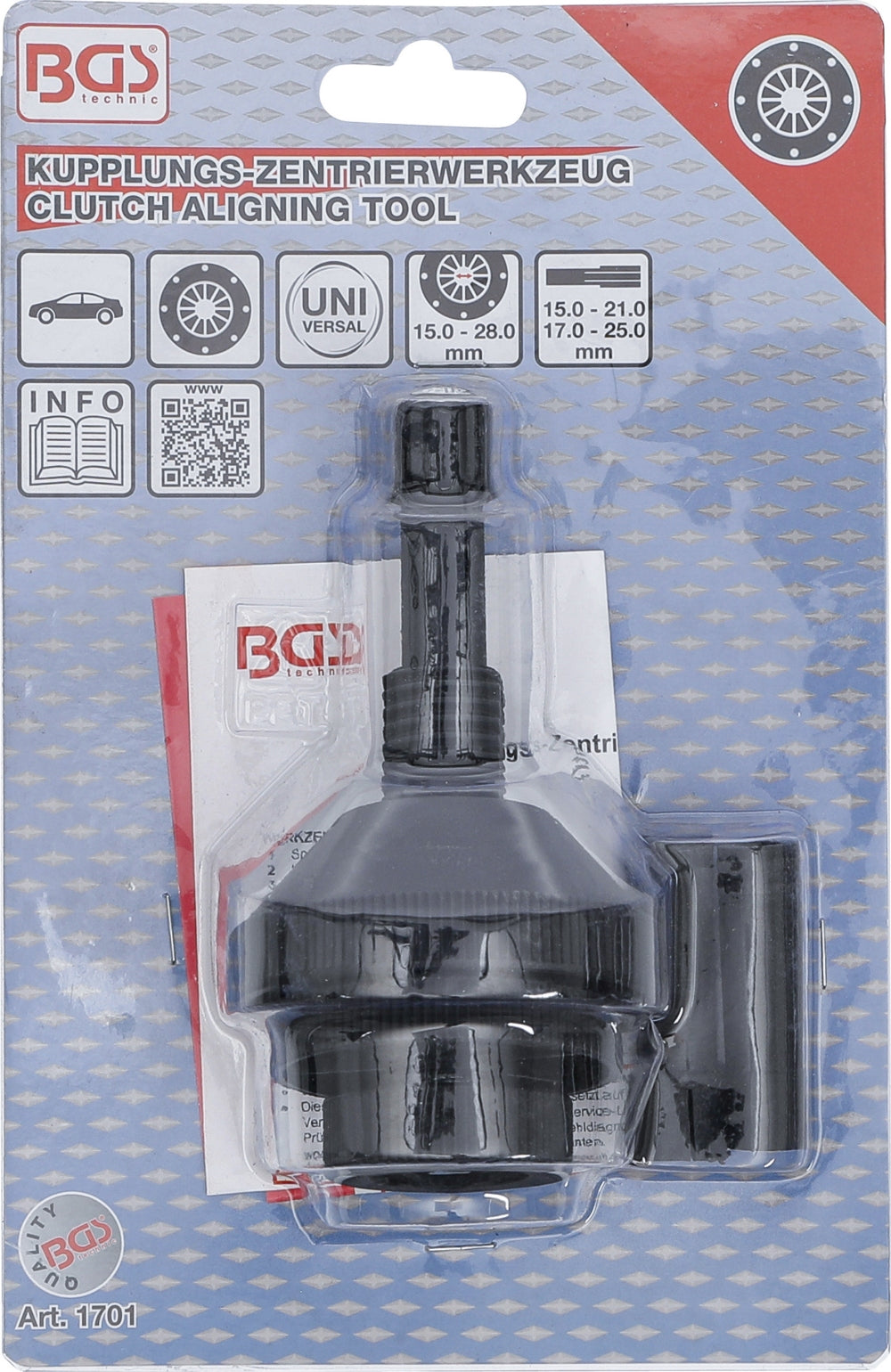 BGS 1701 Kupplungszentrierwerkzeug universal für Nabendurchmesser 15 - 28 mm