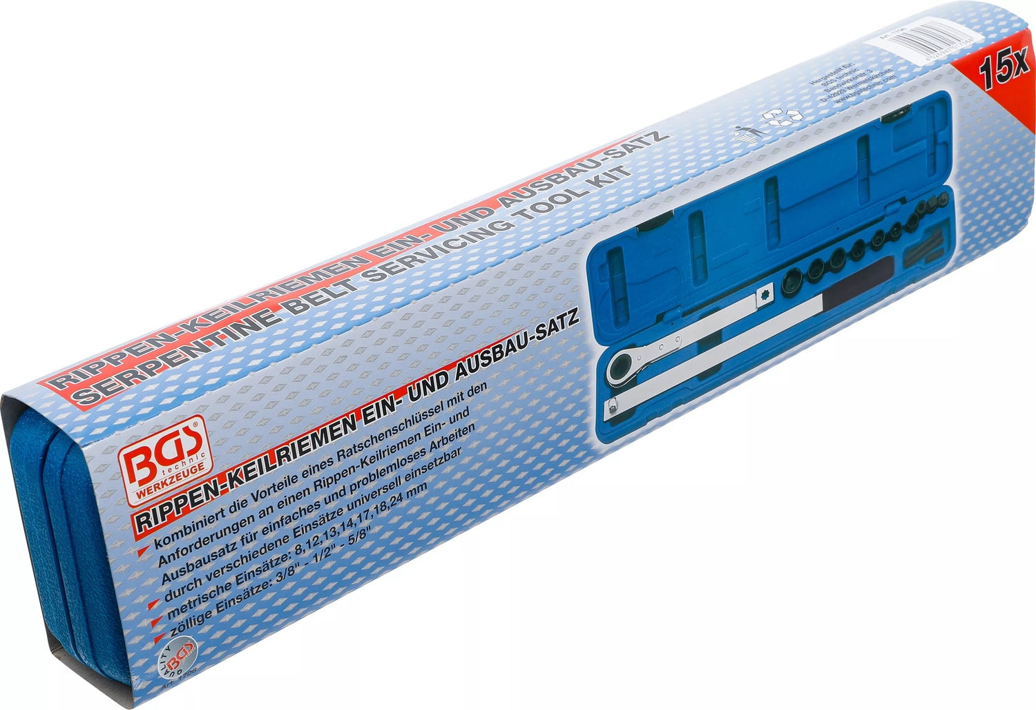 BGS 1706 Satz zum Einbau / Ausbau Rippen Keilriemen zöllige und metrische Einsätze