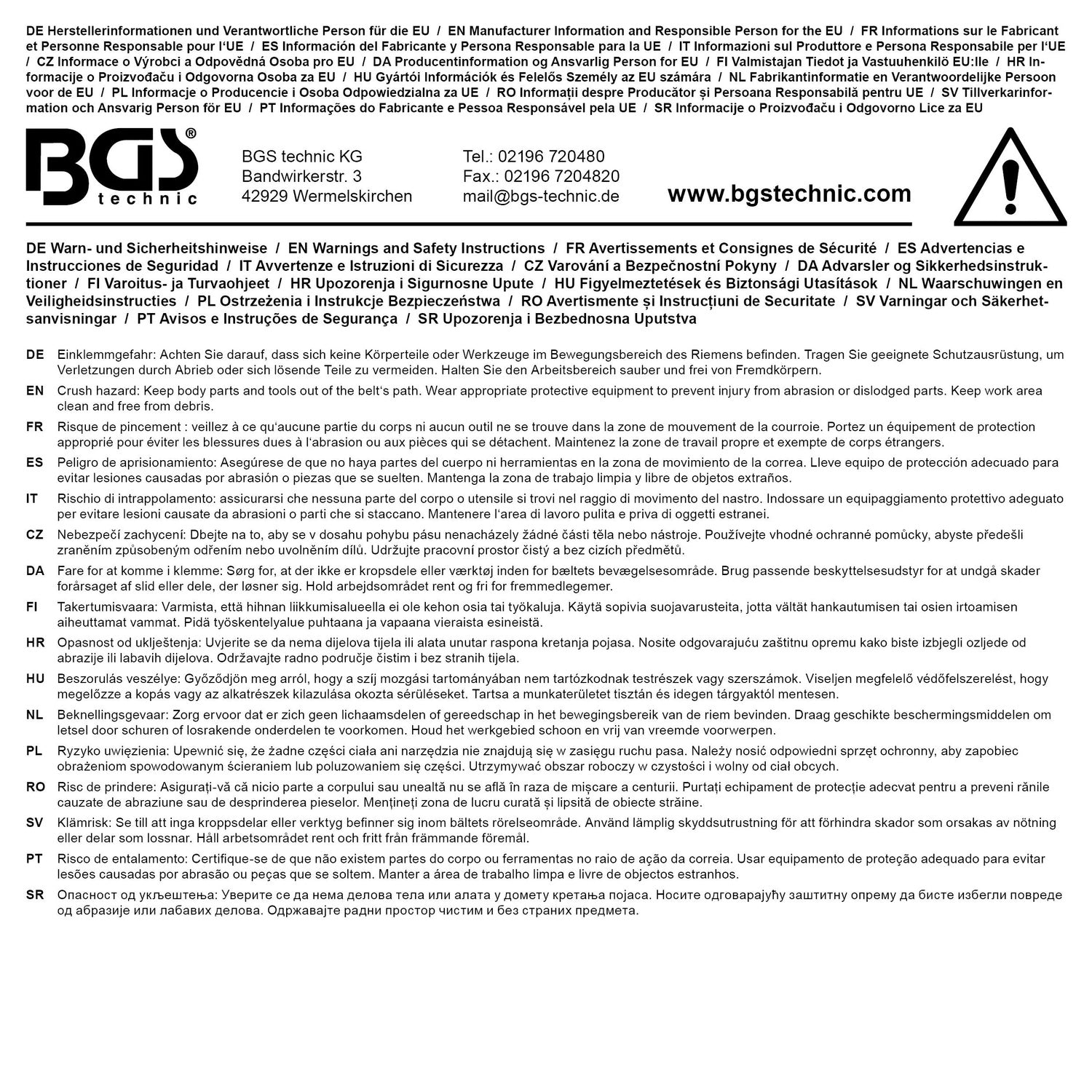 BGS 1707 Spannrollenschlüssel für Keilrippenriemen Länge 450mm