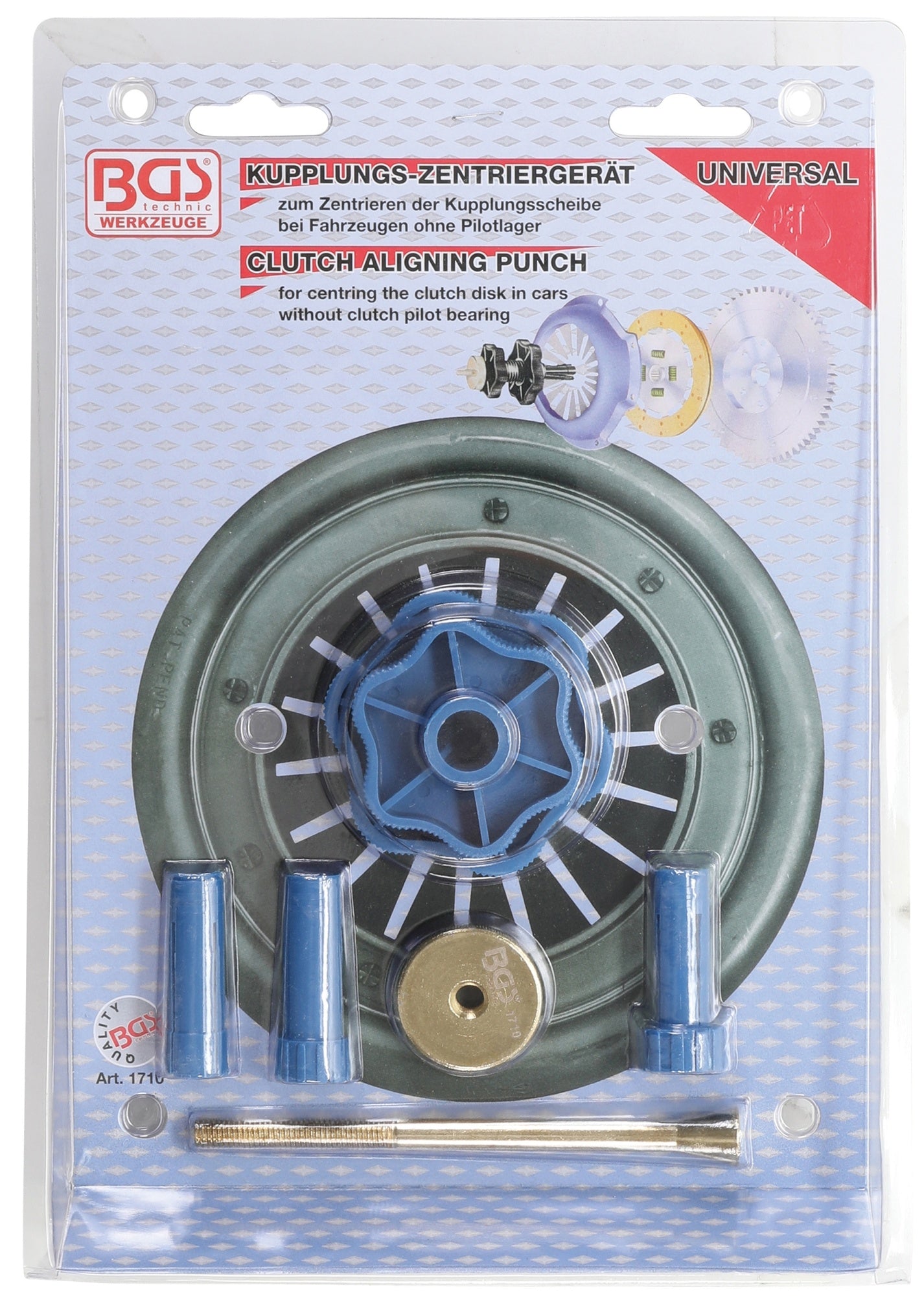 BGS 1710 Satz Werkzeug zum Zentrieren von Kupplungsscheiben bei Fahrzeugen ohne Pilotlager
