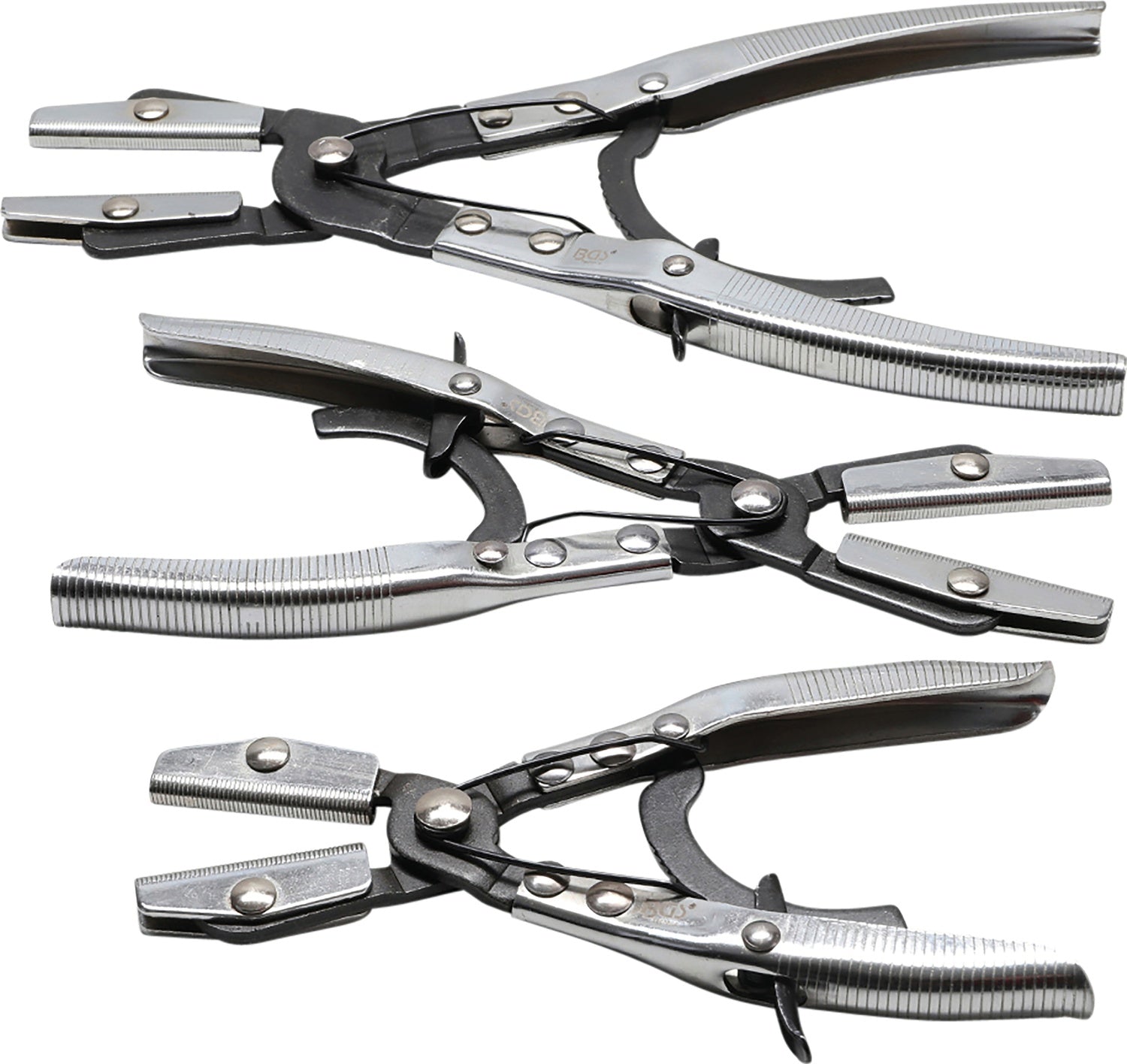 BGS 1718 Satz Schlauchabklemmzangen gerade aus Metall 3 teilig