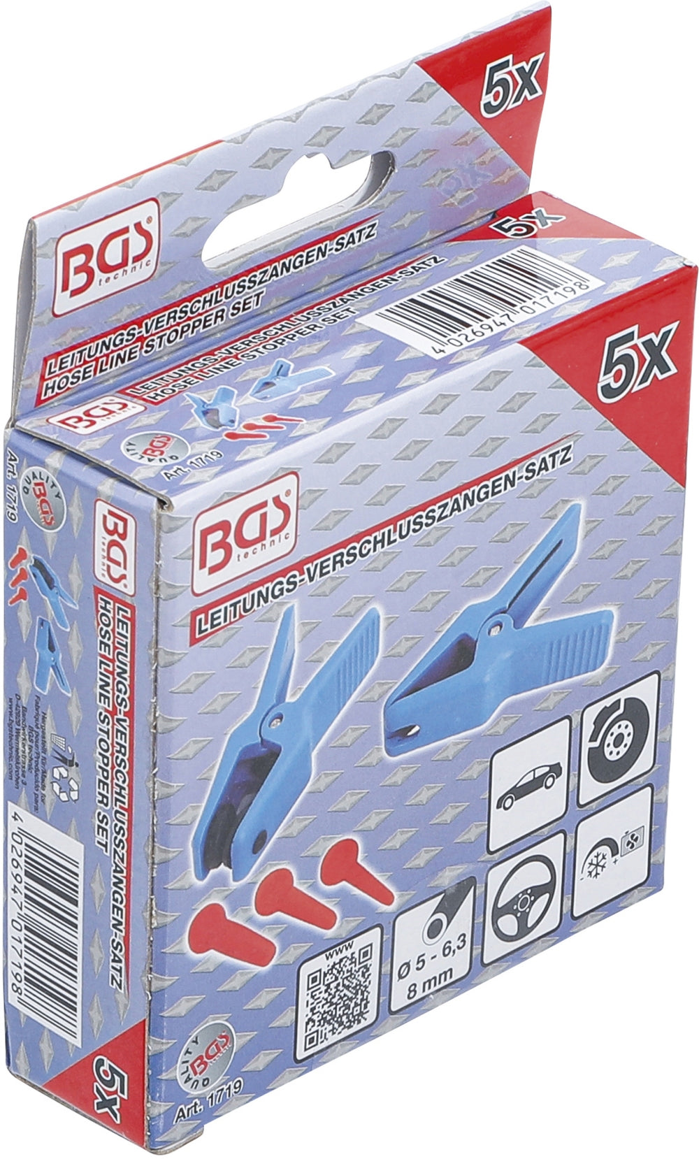 BGS 1719 Satz Leitungsverschluss Zangen 5 teilig