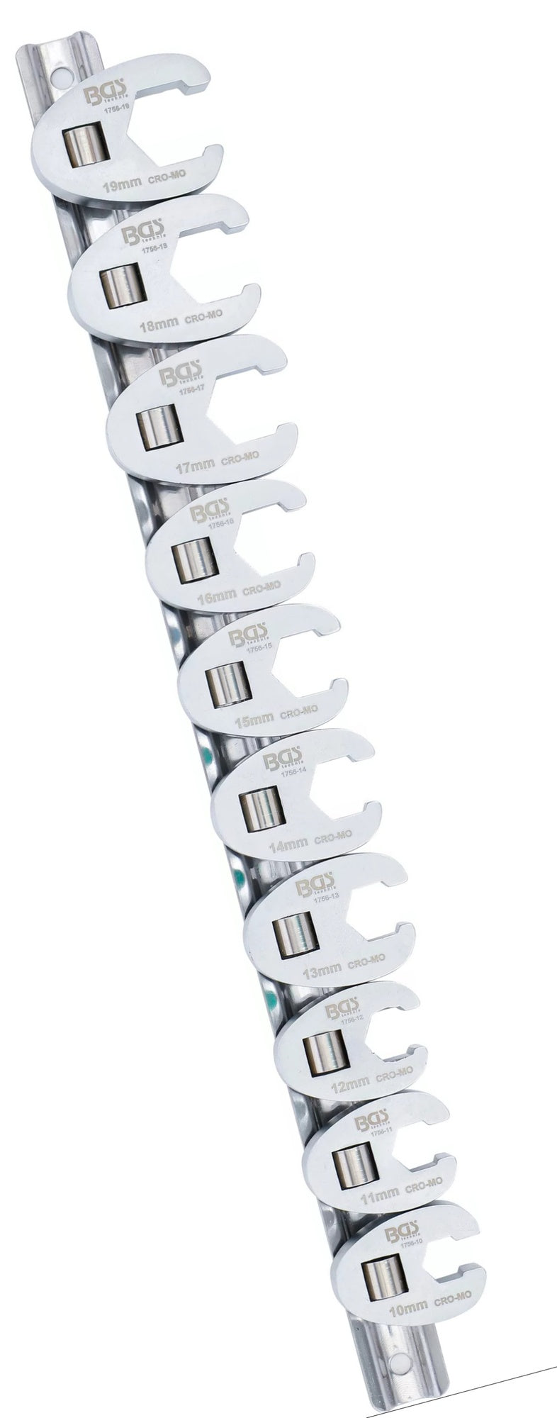 BGS 1756 Satz Hahnenfuss / Krähenfuss Schlüssel 10-19mm mit 10mm (3/8") Antrieb