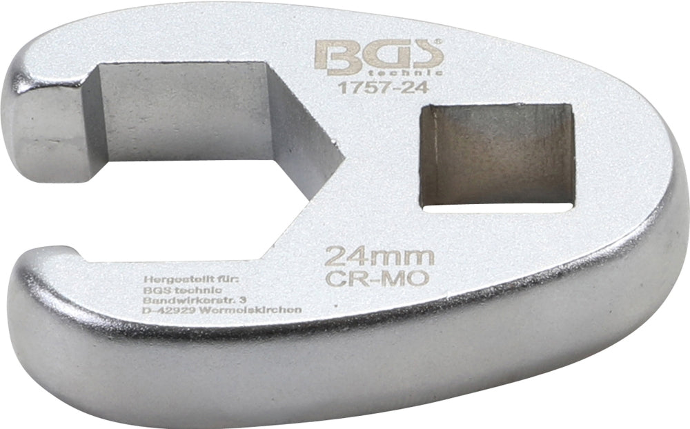 BGS 1757-24 Hahnenfuss / Krähenfuss Schlüssel SW 24mm mit 12,5mm (1/2") Antrieb
