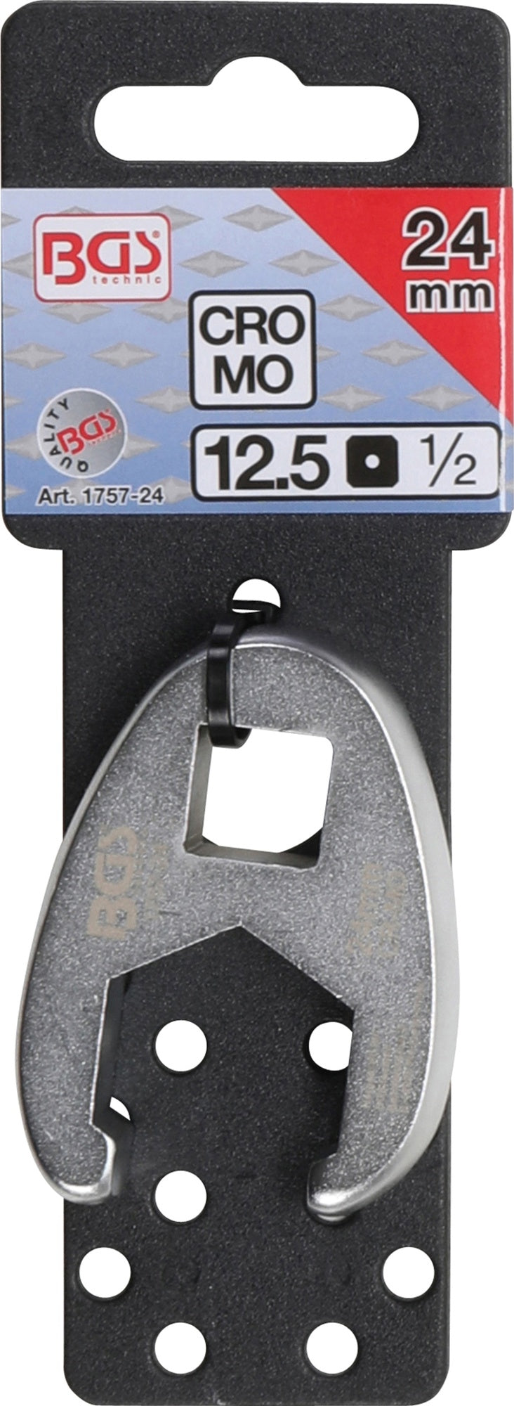 BGS 1757-24 Hahnenfuss / Krähenfuss Schlüssel SW 24mm mit 12,5mm (1/2") Antrieb