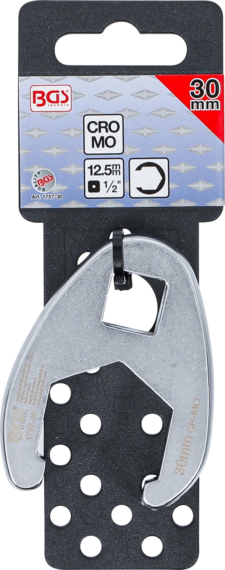 BGS 1757-30 Hahnenfuss / Krähenfuss Schlüssel SW 30mm mit 12,5mm (1/2") Antrieb