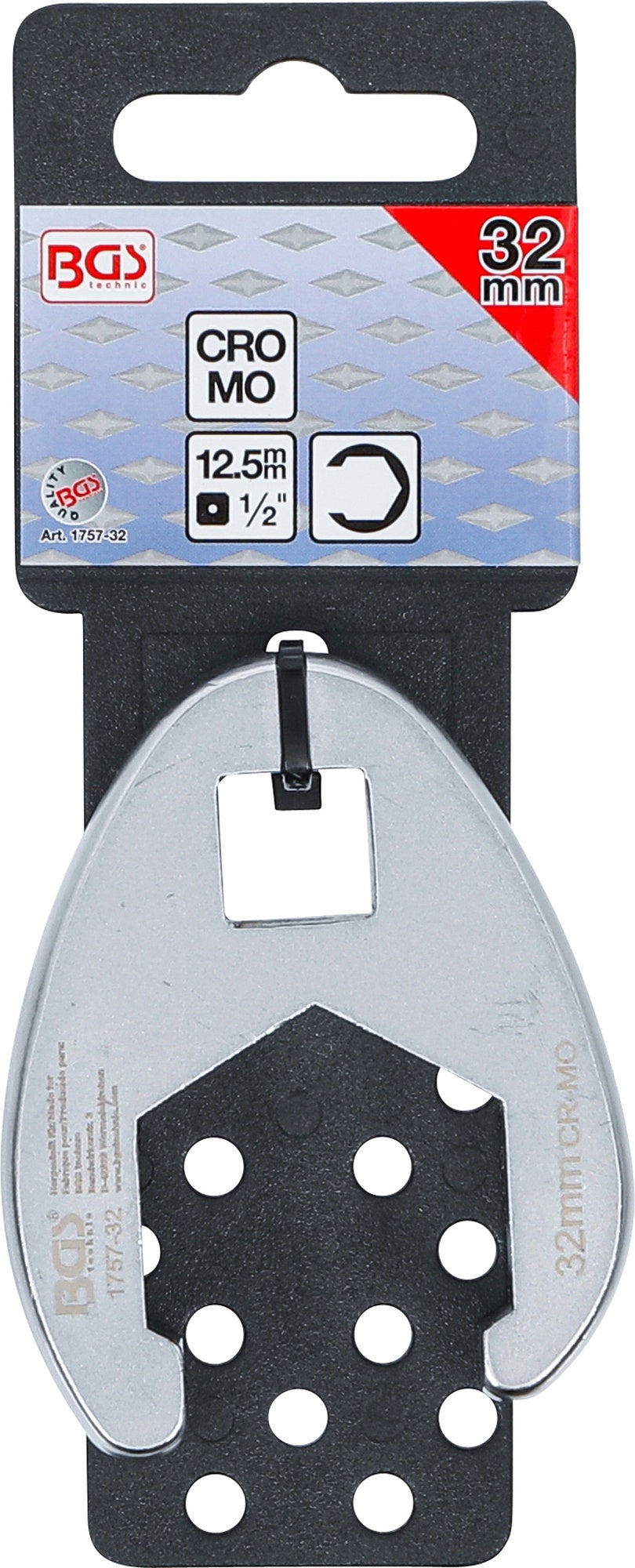 BGS 1757-32 Hahnenfuss / Krähenfuss Schlüssel SW 32mm mit 12,5mm (1/2") Antrieb