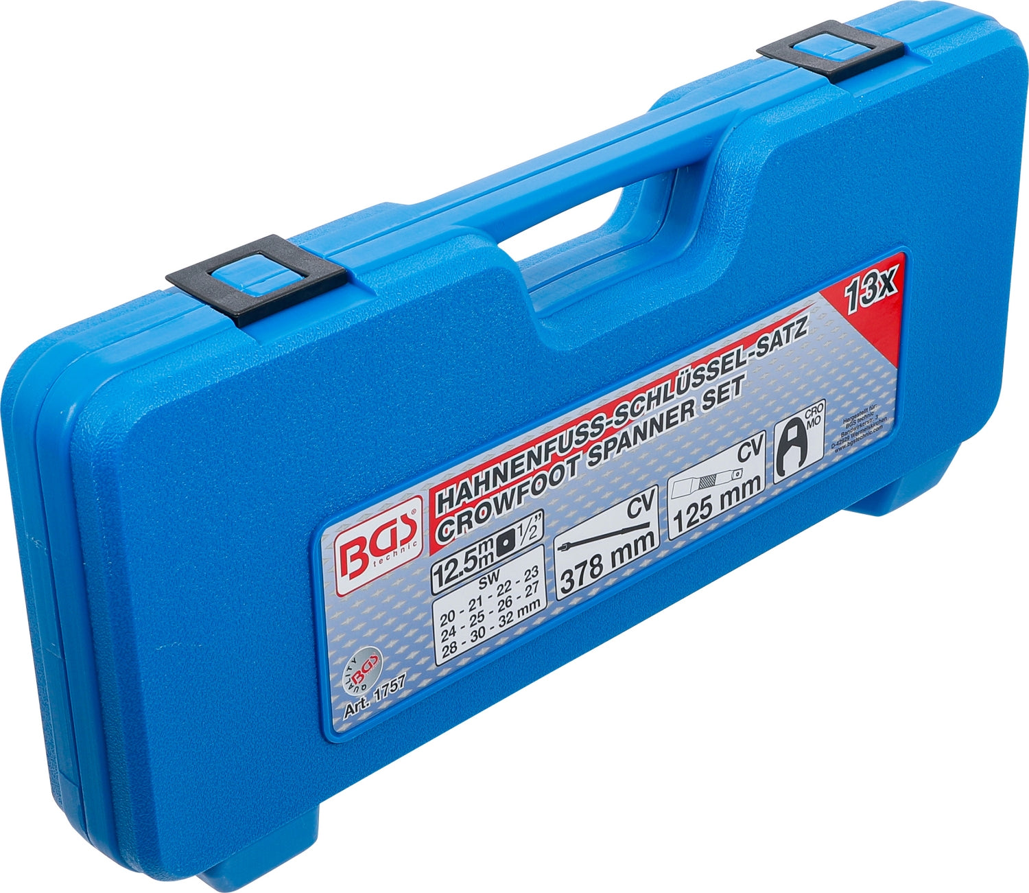 BGS 1757 Satz Hahnenfußschlüssel 20-32mm Antrieb 12,5mm (1/2") 13 teilig