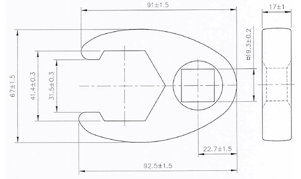BGS 1759-41 Hahnenfuss / Krähenfuss Schlüssel SW 41mm mit 20mm (3/4") Antrieb