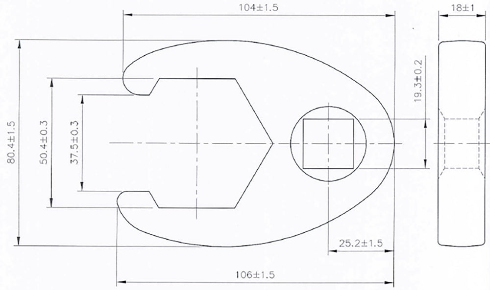 BGS 1759-50 Hahnenfuss / Krähenfuss Schlüssel SW 50mm mit 20mm (3/4") Antrieb