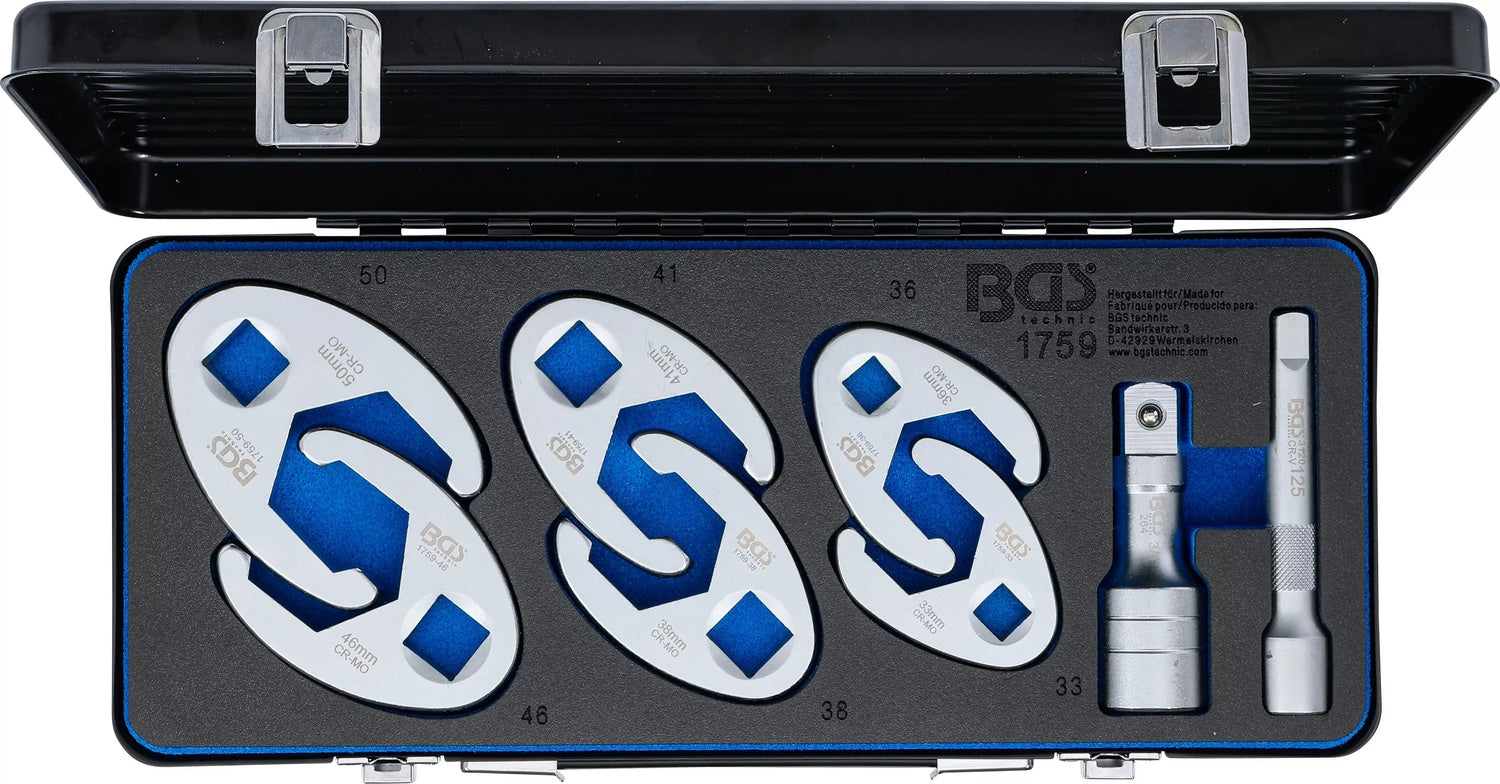 BGS 1759 Satz Hahnenfußschlüssel 33-50mm Antrieb 12,5mm (1/2") & 20mm (3/4") 8 teilig