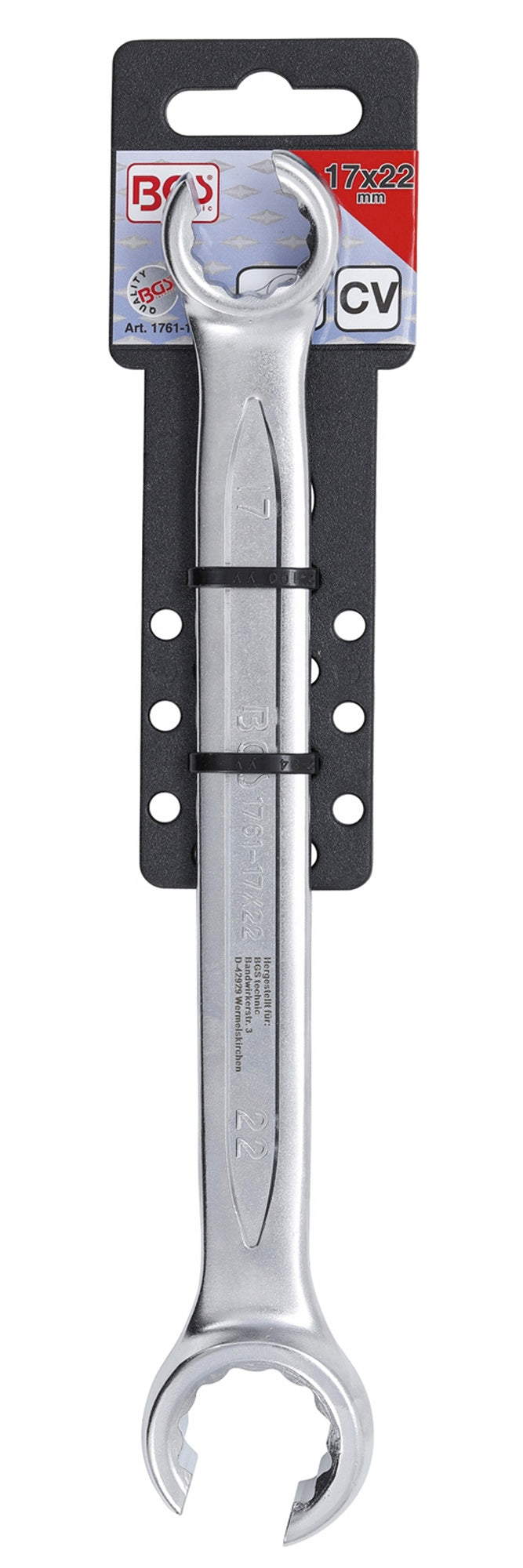 BGS 1761-17x22 Offener Doppelringschlüssel SW 17 x 22mm metrisch warm geschmiedet