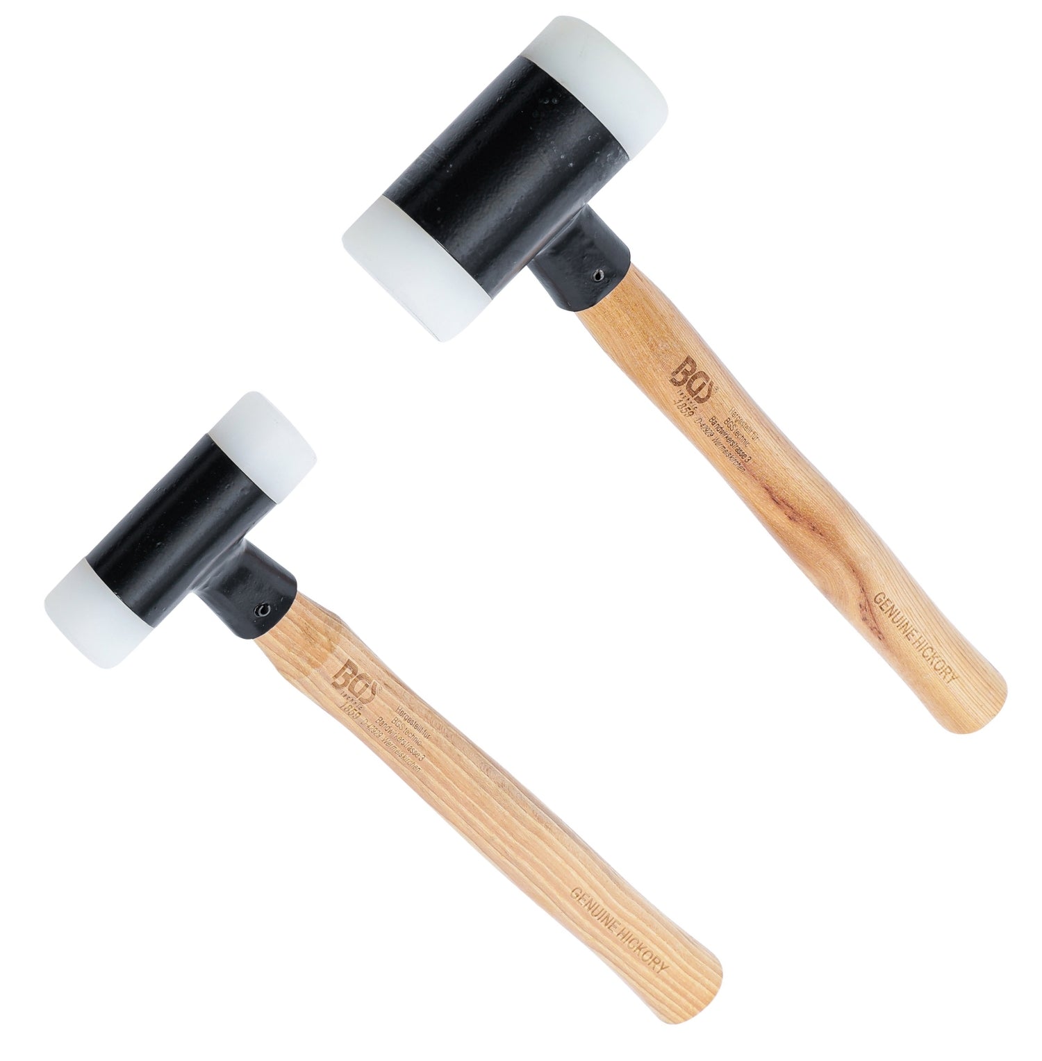 BGS 1859 Satz Schonhammer Hickorystiel rückschlagfrei Kopfgewicht 300g 550g Ø30mm Ø45mm