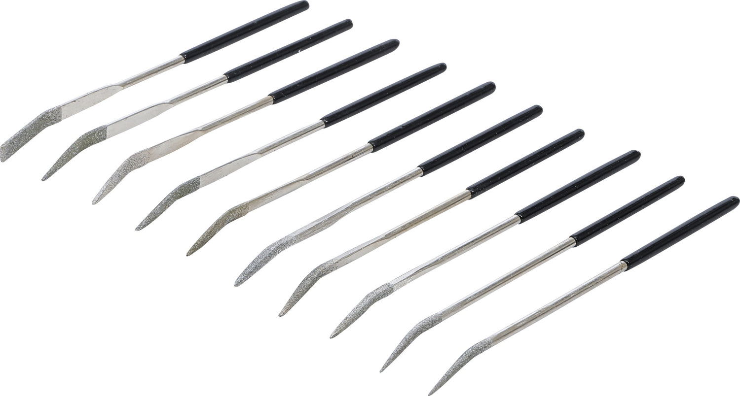 BGS 1921 Satz diamantierte Feilen, Diamantfeilen, Nadelfeilen, 10 tlg.