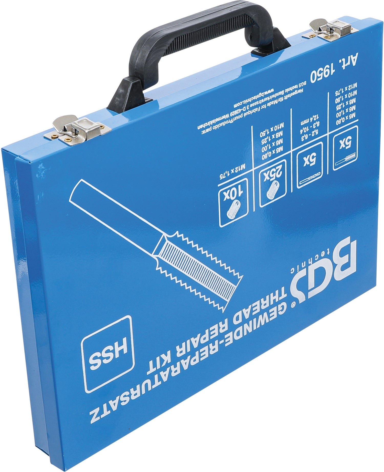 BGS 1950 Satz Gewindereparatur Werkzeug M5 - M12 130 teilig