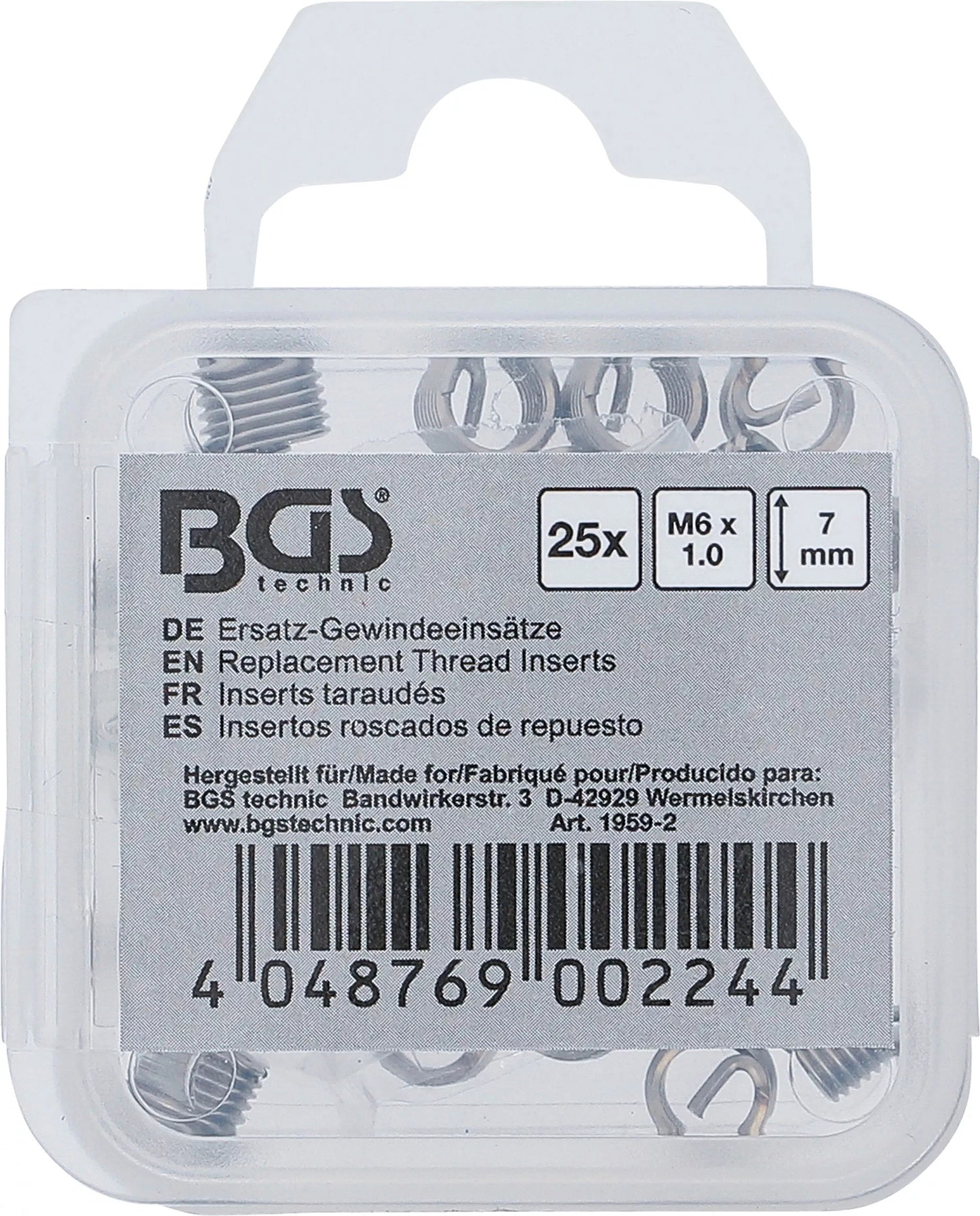 BGS 1959-2 Ersatz Gewindeeinsätze M6 x 1,0mm 25 teilig