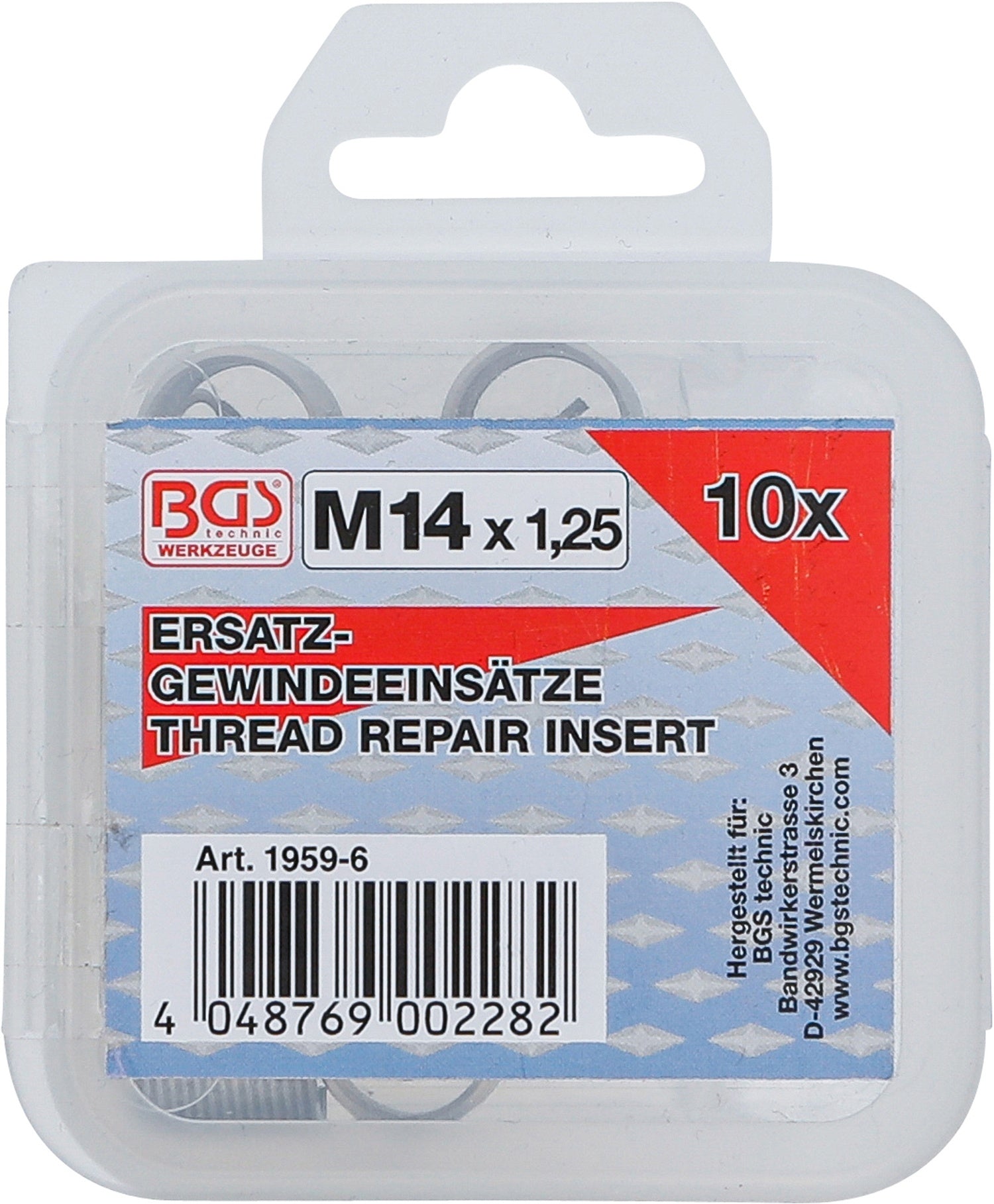 BGS 1959-6 Ersatz Gewindeeinsätze M14 x 1,25mm 10 teilig