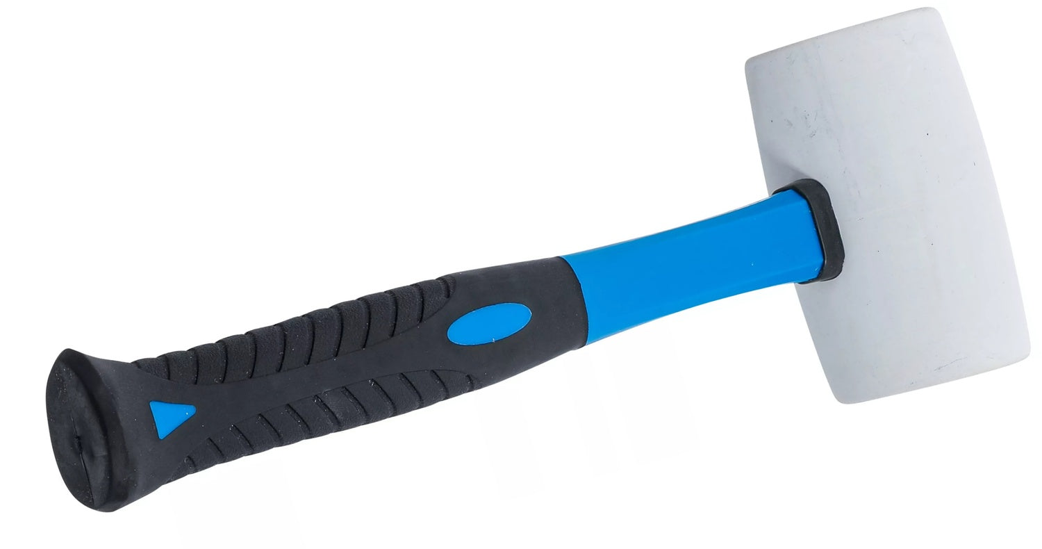 BGS 1967 Gummihammer 750g weiß mit Fiberglasstiel Plattenhammer Schonhammer