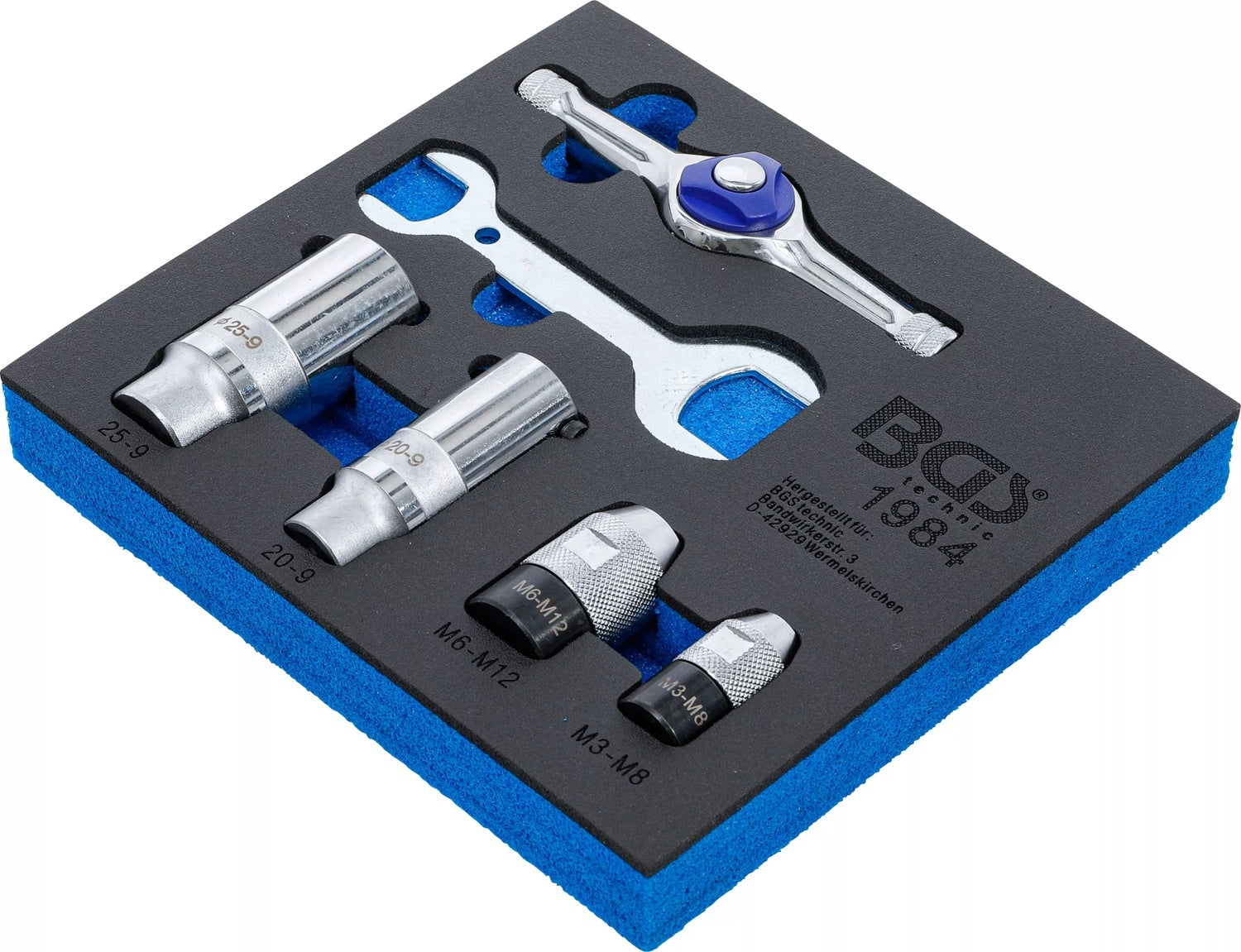 BGS 1984-2 Satz Spannwerkzeug für Gewindeschneider Werkstattwageneinlage 1/6 6 teilig