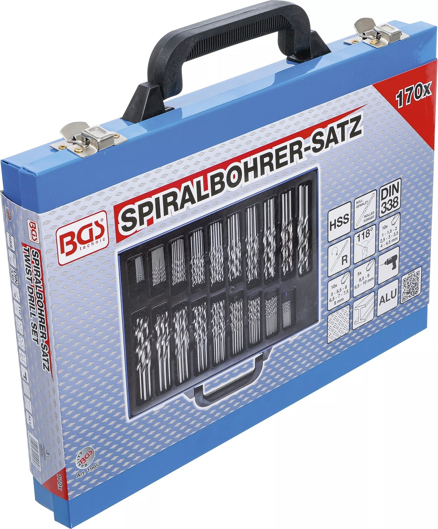 BGS 1995 Satz HSS Spiralbohrer Ø1-10mm im Koffer 170 teilig