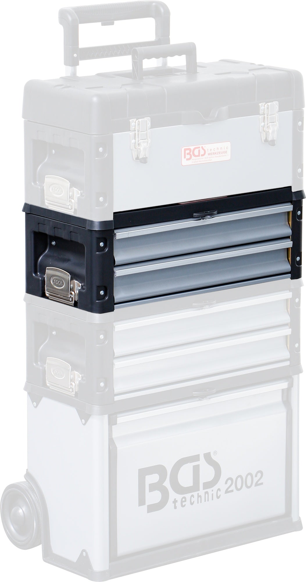 BGS 2002-3 Hartschalenkoffer Werkzeug Aufsatz 2 Schubladen leer für Artikel 2002