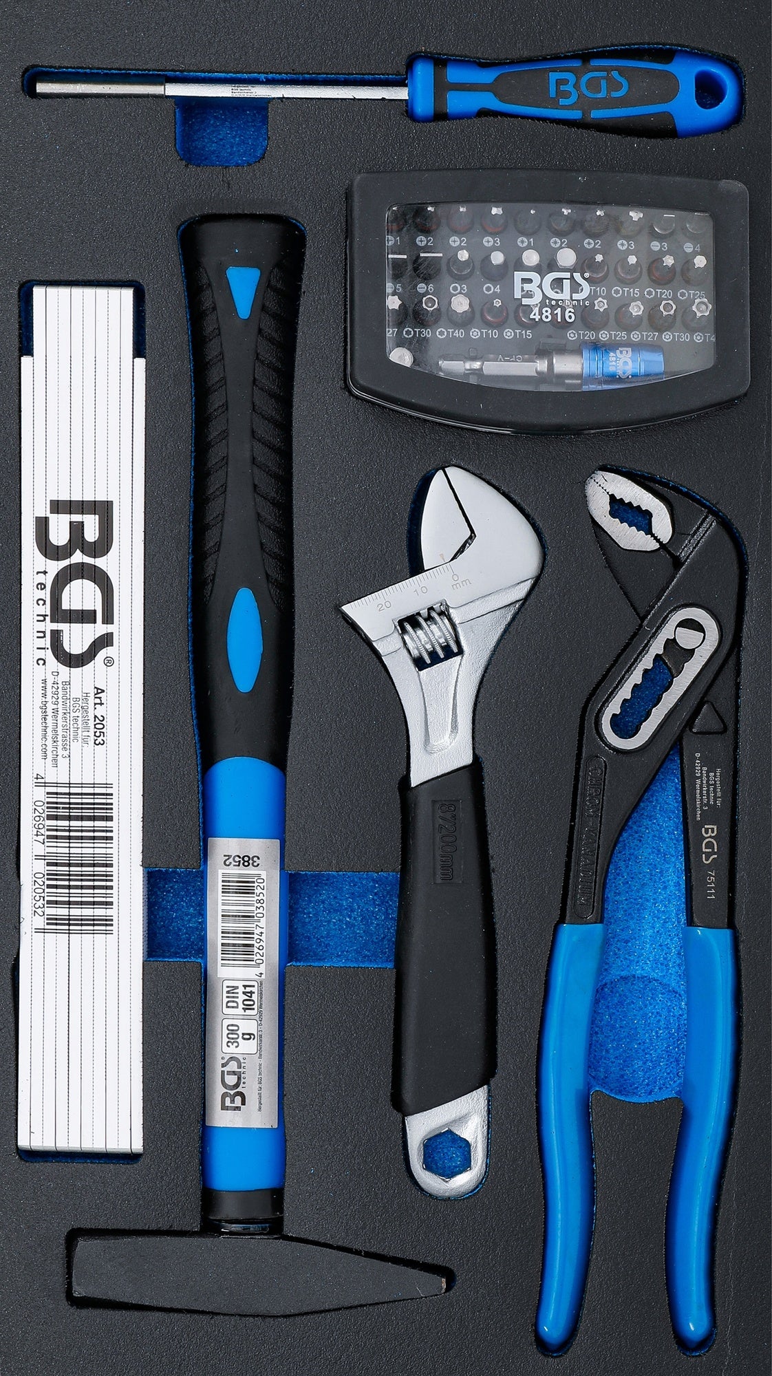 BGS 2002-9 Schaumeinlage für Artikel 2002 Handwerkzeuge Bits