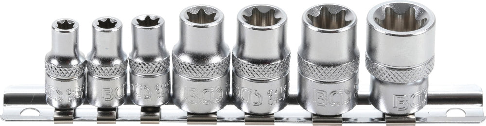 BGS 2027 Satz Steckschlüsseleinsätze E-Profil Antrieb Innenvierkant 6,3mm (1/4") / 10mm (3/8") SW E6 - E16