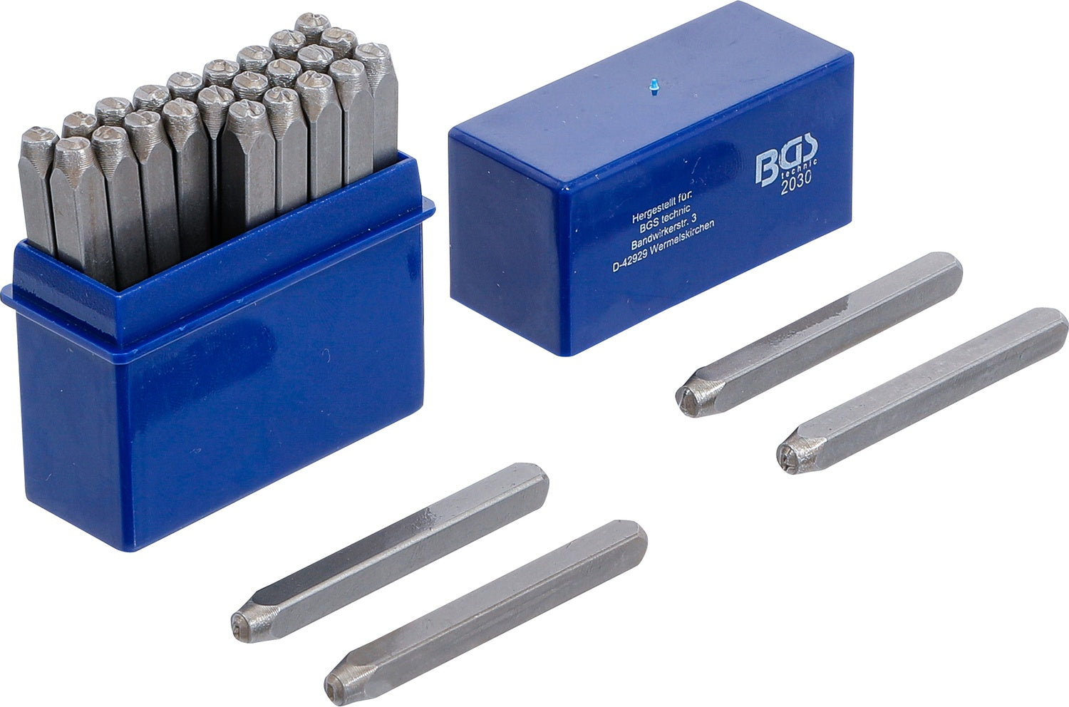 BGS 2030 Einschlagbuchstaben Höhe 3mm im Kästchen aus Kunststoff