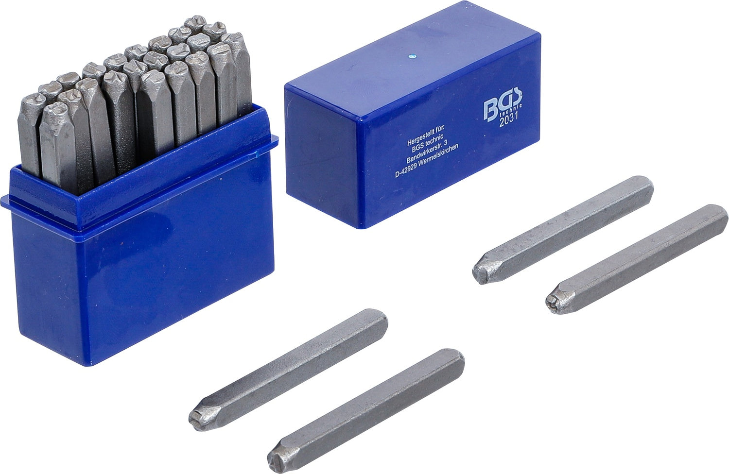 BGS 2031 Einschlagbuchstaben Höhe 4mm im Kästchen aus Kunststoff