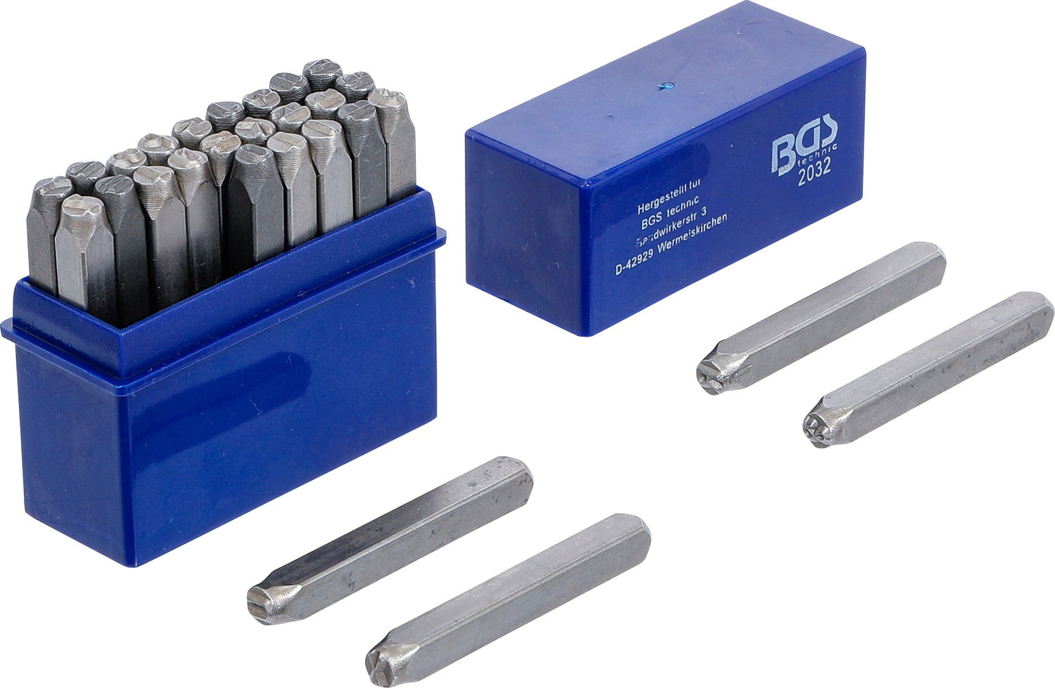 BGS 2032 Einschlagbuchstaben Höhe 5mm im Kästchen aus Kunststoff