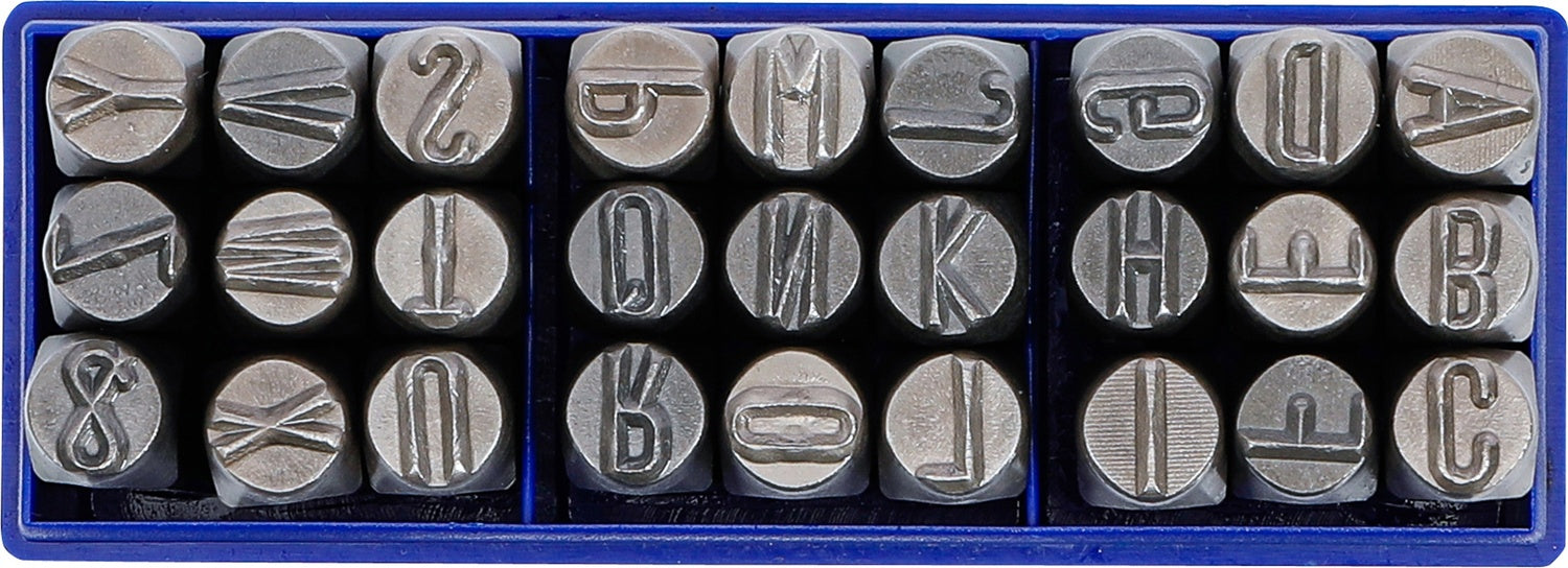 BGS 2035 Einschlagbuchstaben Höhe 10mm Alphabet A-Z GROSSBUCHSTABEN 27 teilig