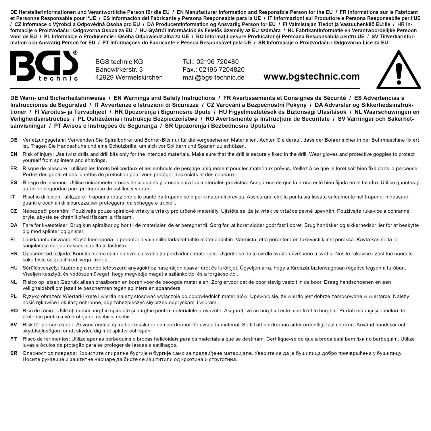 BGS 2040-2 Satz Spiralbohrer HSS-G titan-nitriert Ø2mm 2 teilig