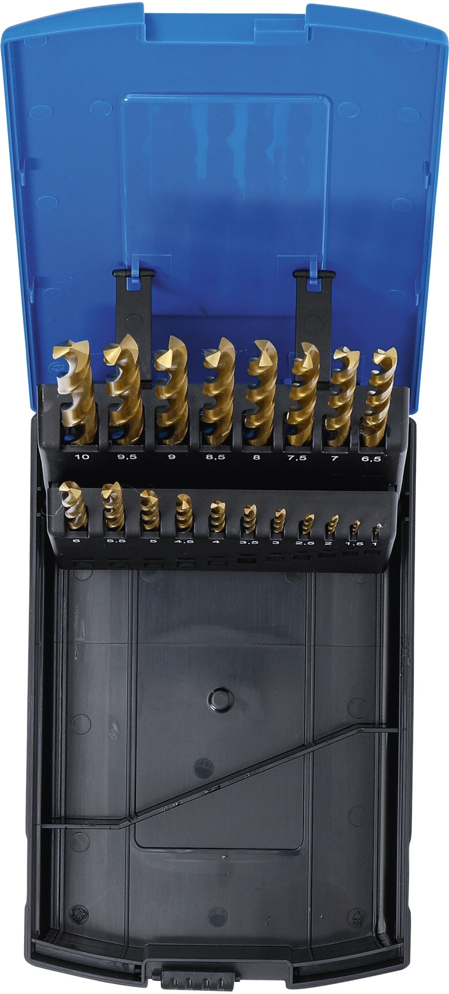 BGS 2040 Satz Spiralbohrer HSS-G mit Titanüberzug Ø1 - 10mm 19 teilig