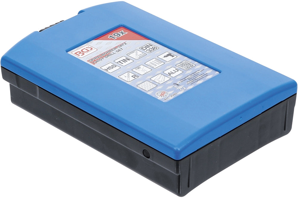 BGS 2040 Satz Spiralbohrer HSS-G mit Titanüberzug Ø1 - 10mm 19 teilig