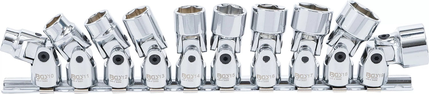 BGS 205 Satz Gelenkeinsätze Sechskant Antrieb 10mm (3/8") SW 10 - 19mm