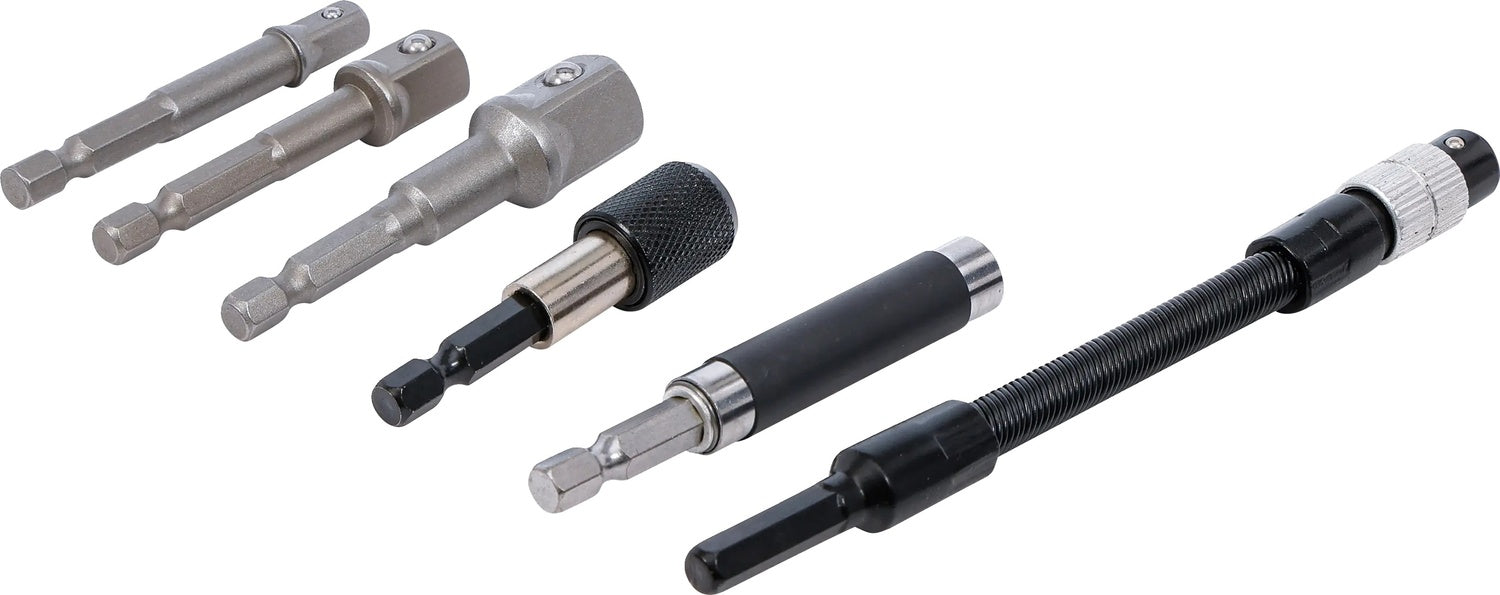 BGS DIY 20819 Satz Adapter und Verlängerungen für Bohrmaschinen Außensechskant 6,3mm (1/4") 6 teilig