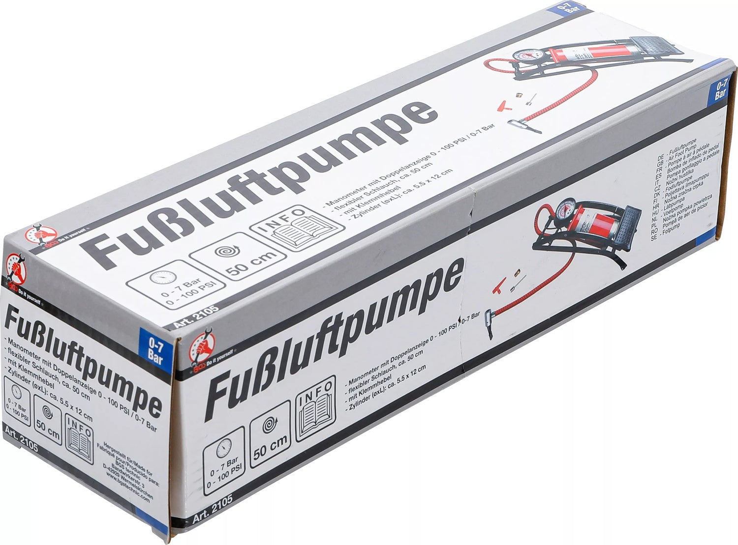 BGS DIY 2105 Fußluftpumpe 0 - 7 bar