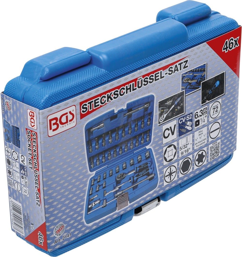 BGS 2141 ZOLL Satz Steckschlüssel Antrieb 6,3mm (1/2") 46 teilig