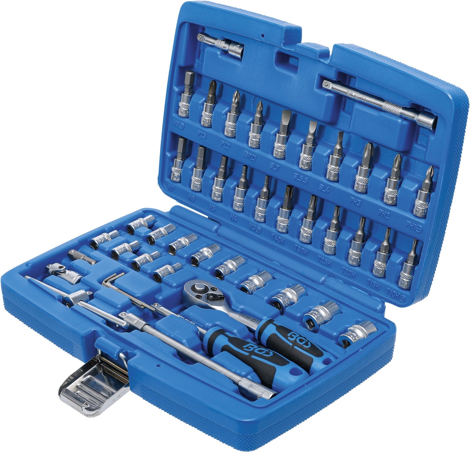 BGS 2146 Satz Werkzeuge Steckschlüssel Antrieb 6,3mm (1/4") 46 teilig