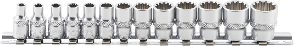 BGS 2150 Satz Nüsse Steckschlüsseleinsätze Gear Lock Antrieb Innenvierkant 6,3mm (1/4") SW 4 - 14mm