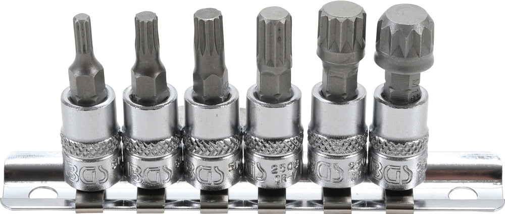 BGS 2162 Satz Biteinsätze Bits Innenvielzahn (für XZN) M4 - M12 Antrieb 6,3mm (1/4")