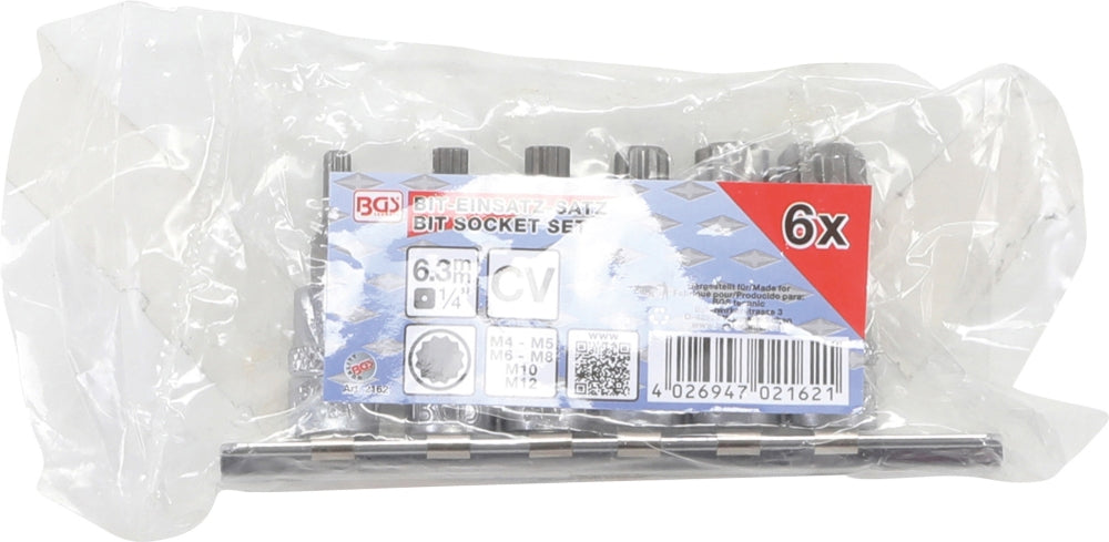 BGS 2162 Satz Biteinsätze Bits Innenvielzahn (für XZN) M4 - M12 Antrieb 6,3mm (1/4")