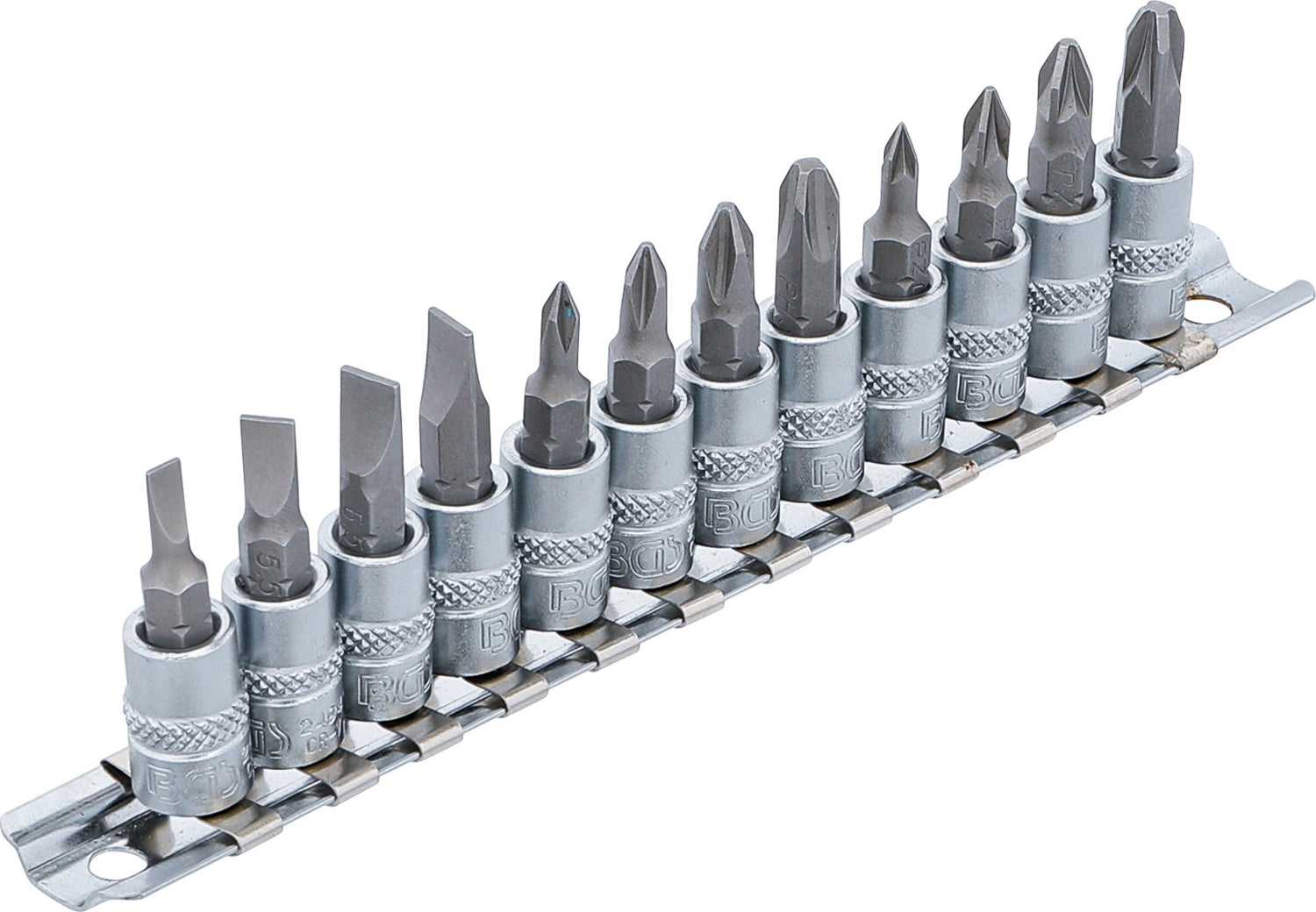 BGS 2163 Satz Biteinsätze Schlitz Kreuzschlitz PH Kreuzschlitz PZ Antrieb 6,3mm (1/4")