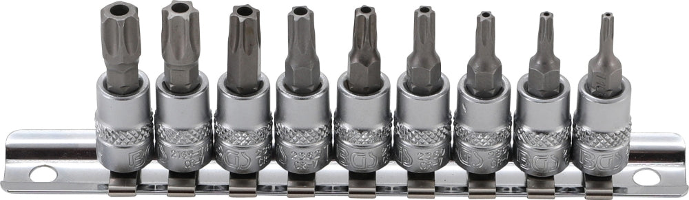 BGS 2165 Satz Biteinsätze Bits T-Profil (für Torx) mit Bohrung T10 - T50 Antrieb 6,3mm (1/4")