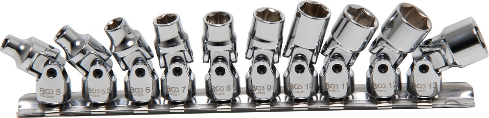 BGS 220 Satz Gelenksteckschlüsseleinsätze Antrieb Innenvierkant 6,3mm (1/4") SW 5 - 13mm