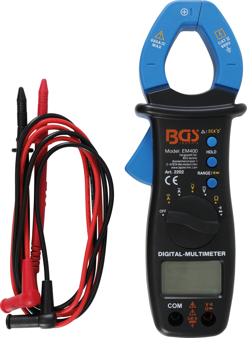 BGS 2202 Digitales Multimeter mit Zange für Gleich- und Wechselstrom