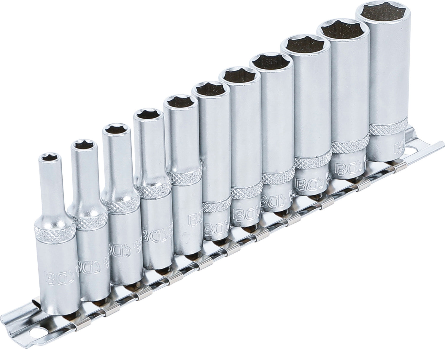 BGS 2221 Satz Tiefbett Nüsse lang 4-13mm Antrieb 6,3mm (1/4") 11 teilig