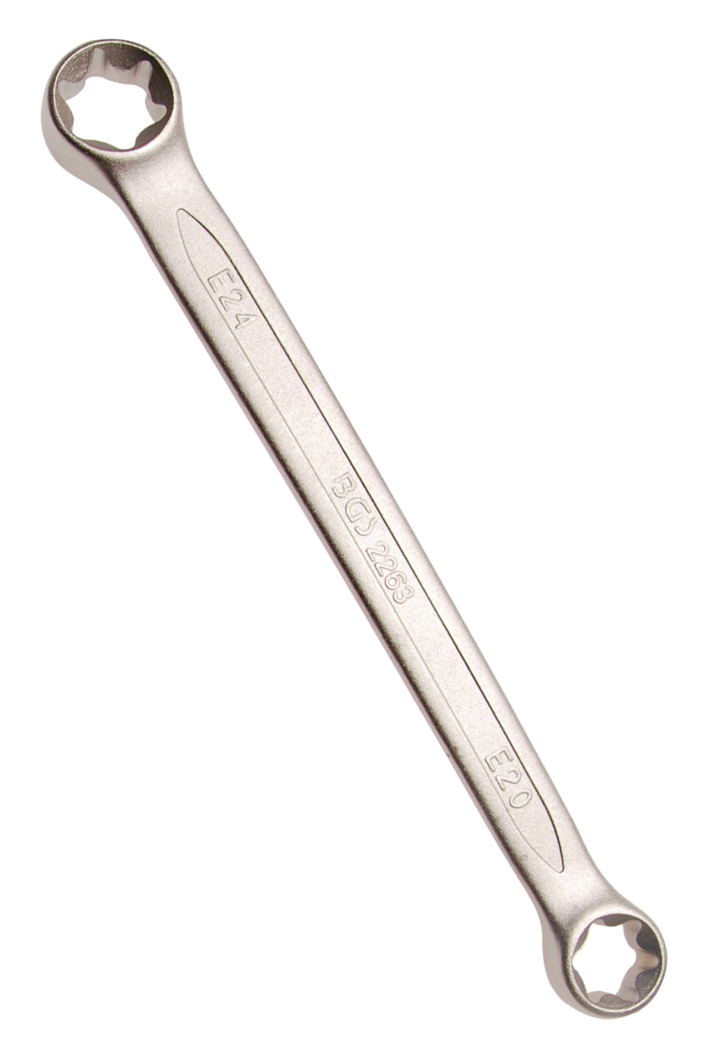 BGS 2263 Doppelringschlüssel mit E-Profil-Ringköpfen SW E20 x E24 warm geschmiedet